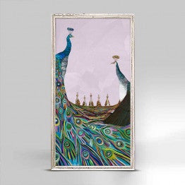 Peachicks Mini Framed Canvas Print in Lavender  by Eli Halpin