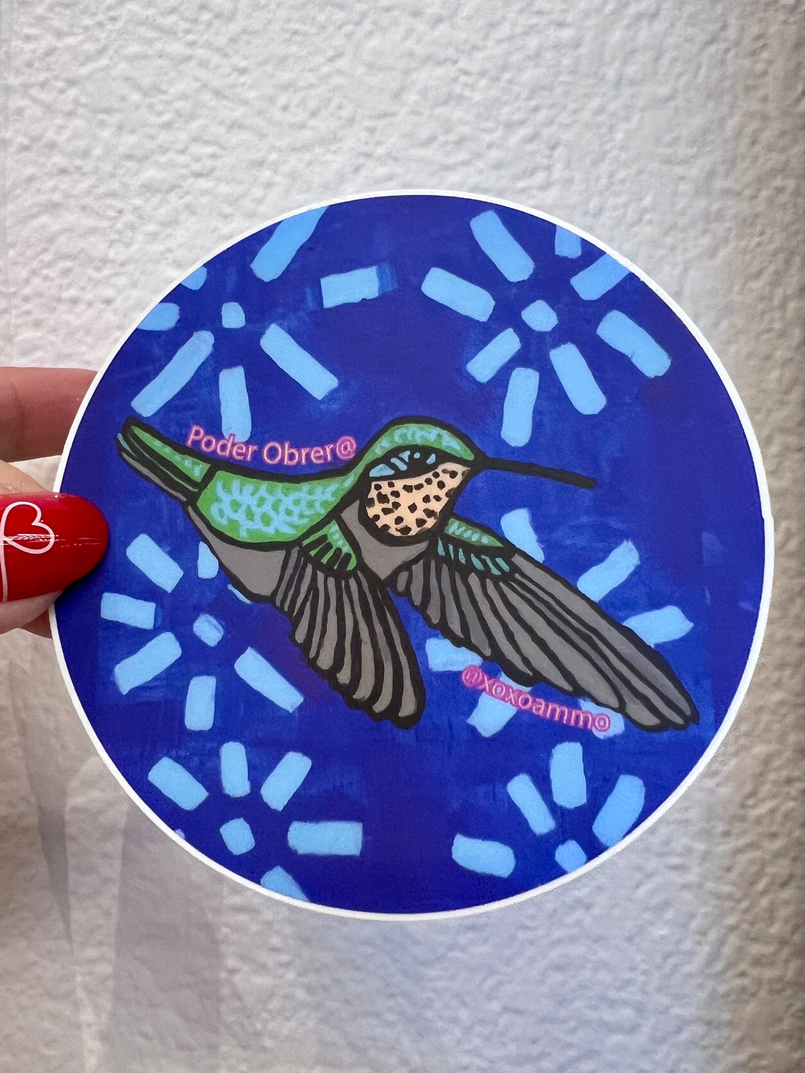 Black-Chinned Hummingbird: Poder Obrer@ by Andrea Muñoz Martinez of XOXO AMMO