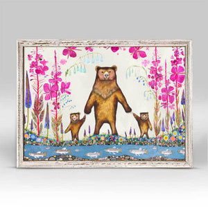 Three Bears Mini Framed Canvas Print by Eli Halpin