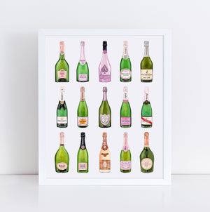 Rosé Champagne Collection Print by Emily Mercedes