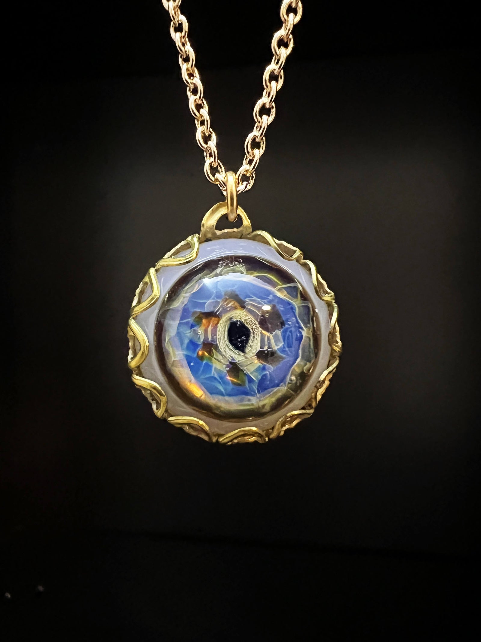 Borosilicate Glass Eye Necklace #1 by Pake Stephens and Steve Vaught