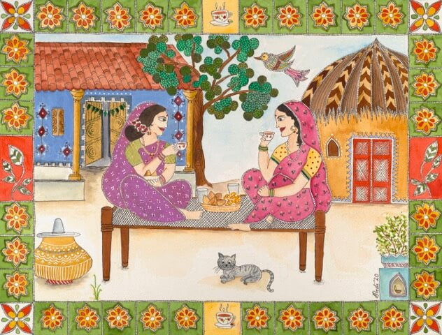 Chai, Samosa and Gossip Print by Preeti Agrawal