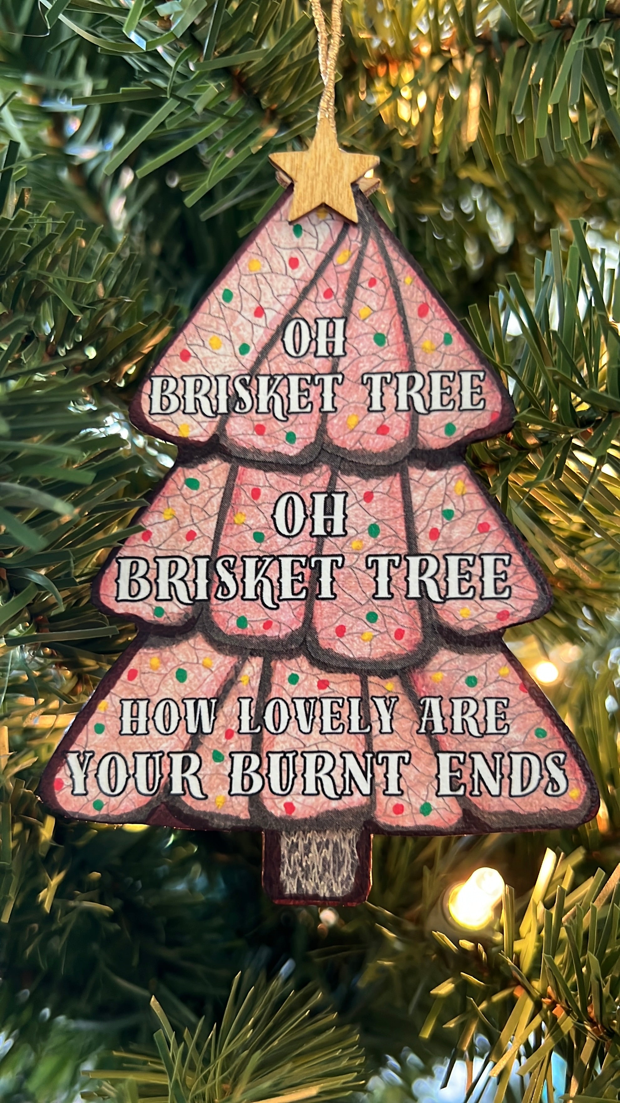 Oh Brisket Tree Christmas Ornament by Sarah Figueroa