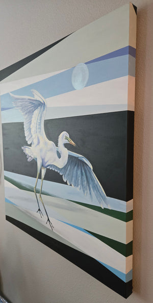 Egret Landing by Christina Green-Martinez