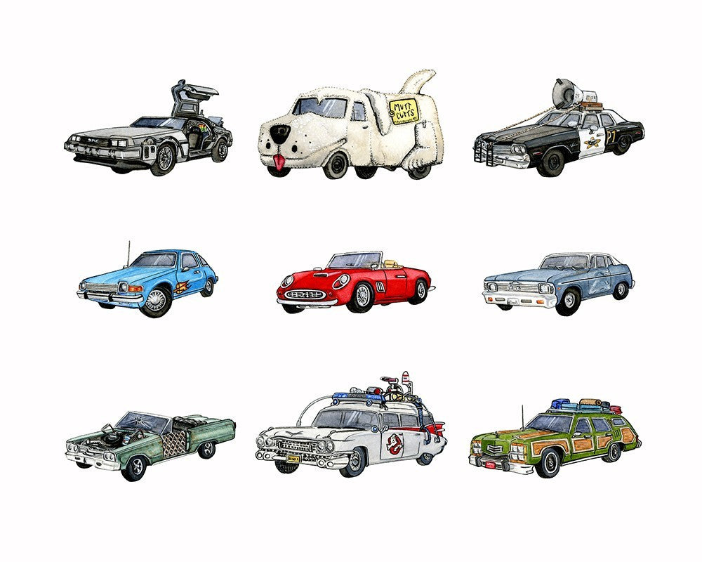 Comedy Cars Print by Emily Mercedes + 11" x 14"