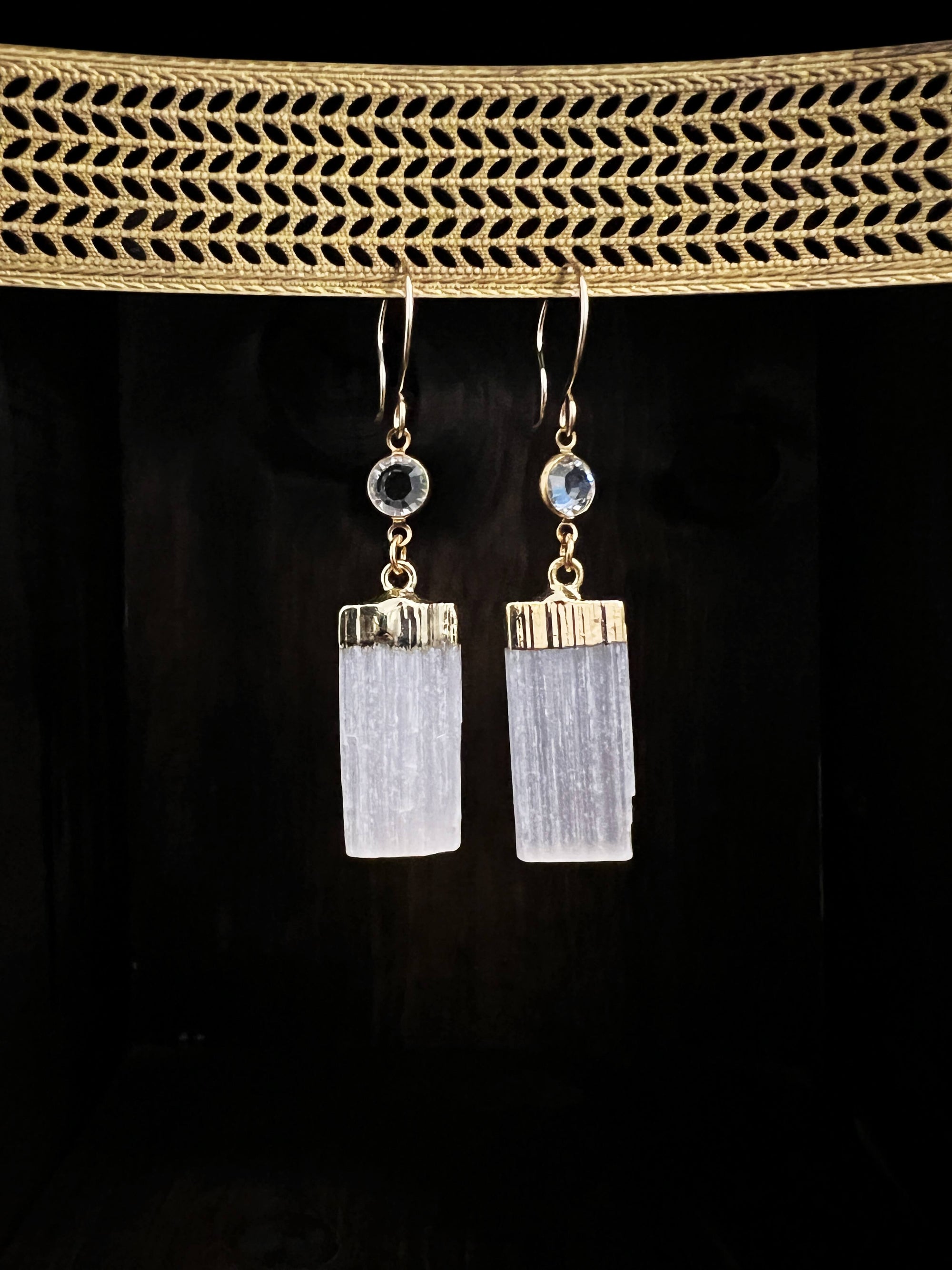 Semi Precious Stone Electroplated Earrings  by Pake + 6 variants