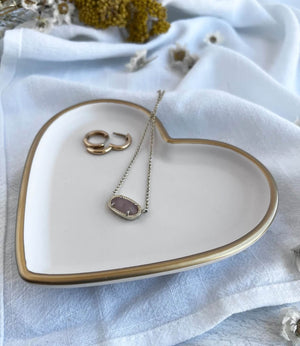 Gold Rimmed Heart-shaped Jewelry Dishes by Hello Housewares