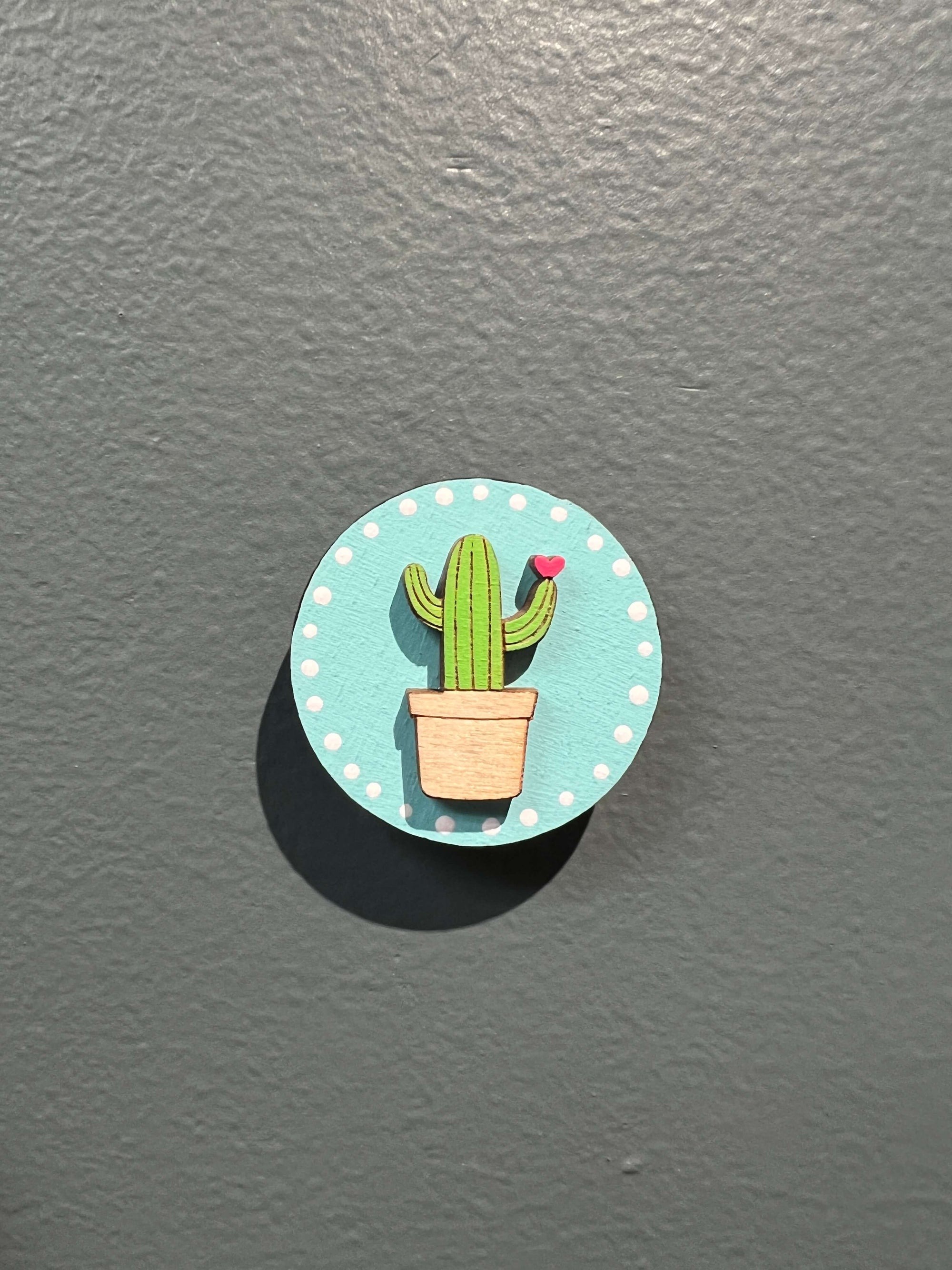 Potted Cactus with Heart Magnets by Katie Cowden