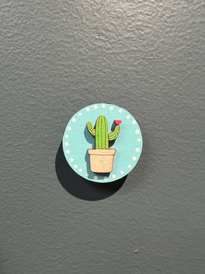 Potted Cactus with Heart Magnets by Katie Cowden