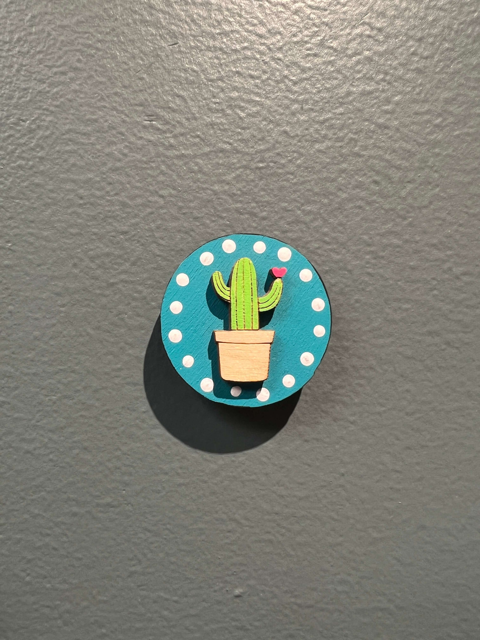 Potted Cactus with Heart Magnets by Katie Cowden