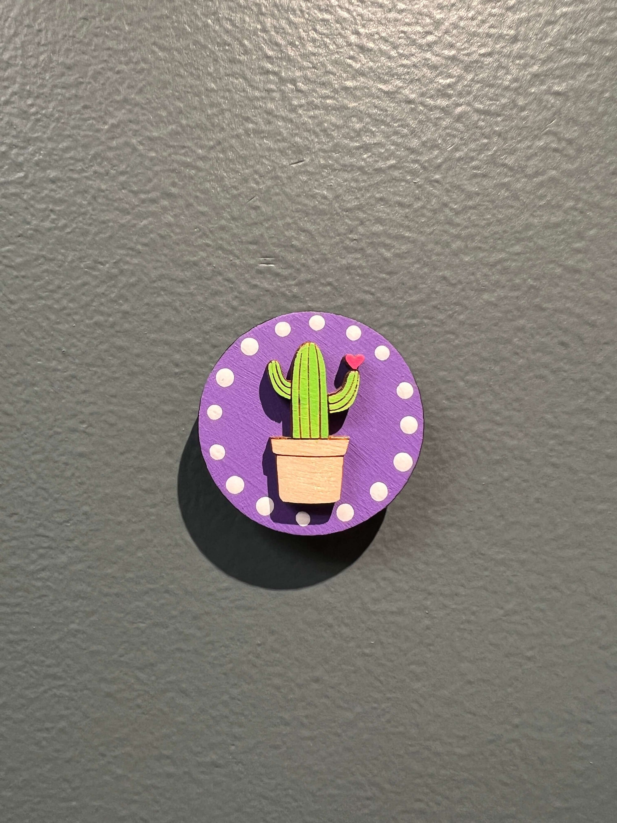 Potted Cactus with Heart Magnets by Katie Cowden