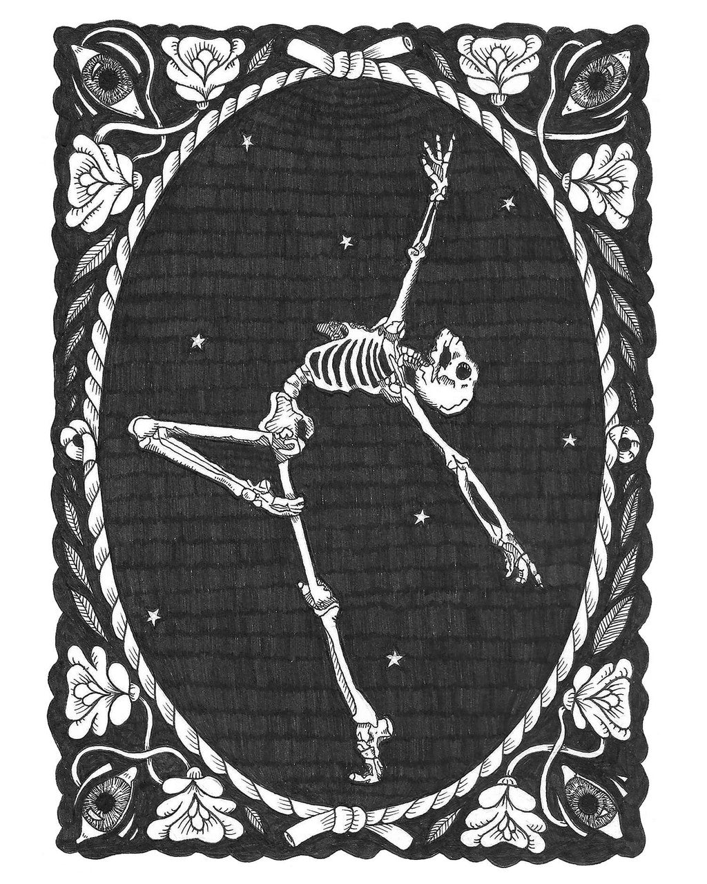 Skeleton Ballerina Print by Laura Clay