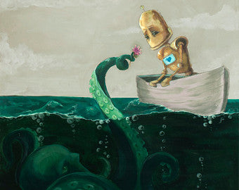 Octo Bot - Robots in Rowboats by Lauren Briere + Paper Print