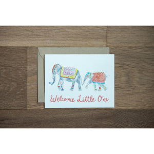 Welcome Little One Card - Elephants by Stationery Bakery