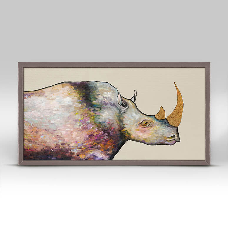 Giant Rhinoceros Mini Framed Canvas Print by Eli Halpin