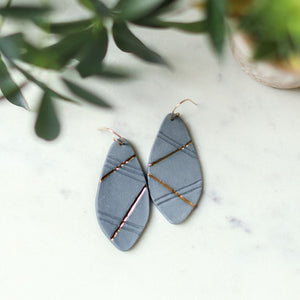 Grey Oval Mosaic Earrings - Barcelona Inspirada by Remnant Studios