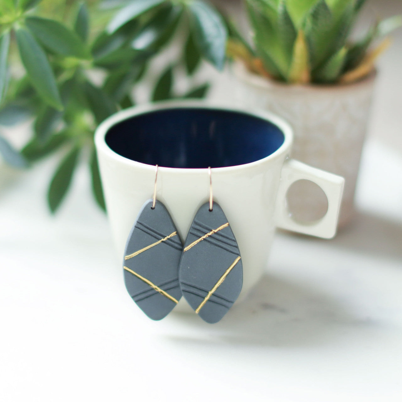 Grey Oval Mosaic Earrings - Barcelona Inspirada by Remnant Studios