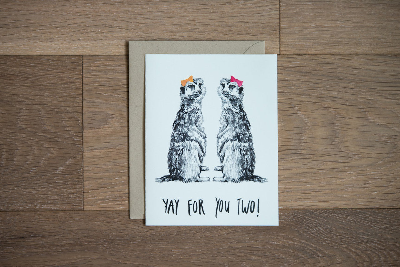 Yay For You Two! Card - Meerkats by Stationery Bakery