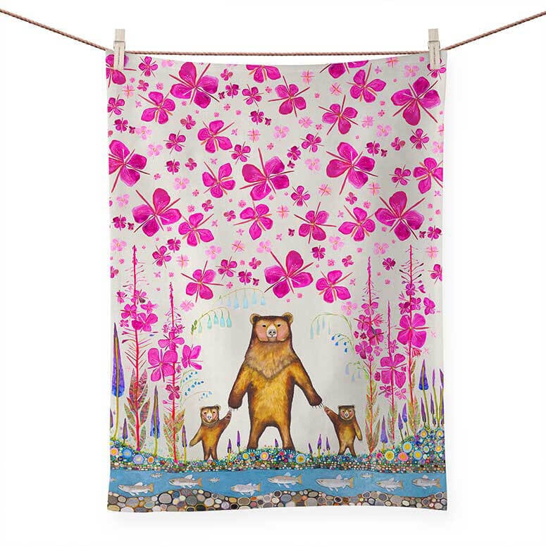 Three Bears Dish Towel by Eli Halpin