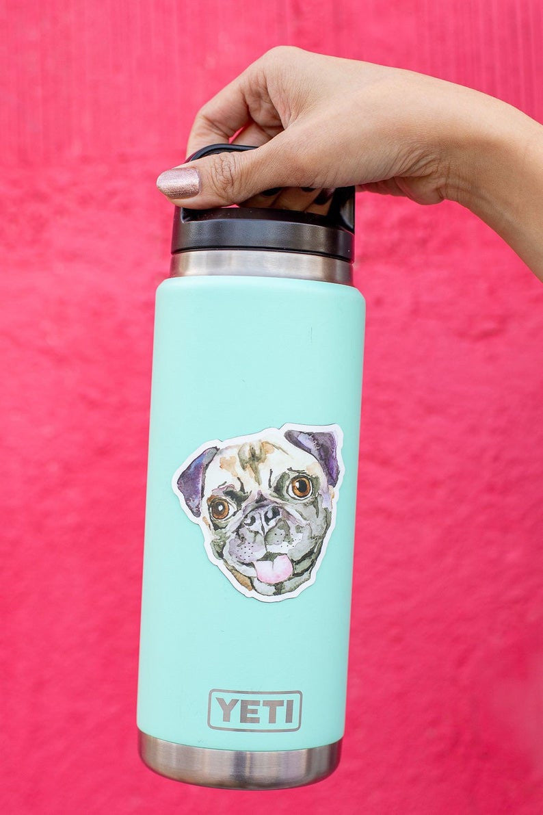 Pug Stickers by Kathyphantastic