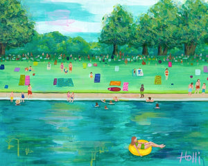 A Saturday Morning at Barton Springs Print - 11"x14" by Holli Hartman