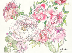 Peony Bouquet Print by Katie Chance