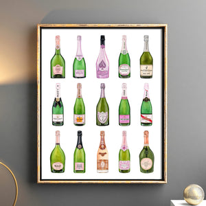 Rosé Champagne Collection Print by Emily Mercedes