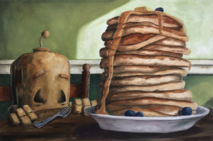 Pancakes Bot - Robots in Rowboats by Lauren Briere + Paper Print