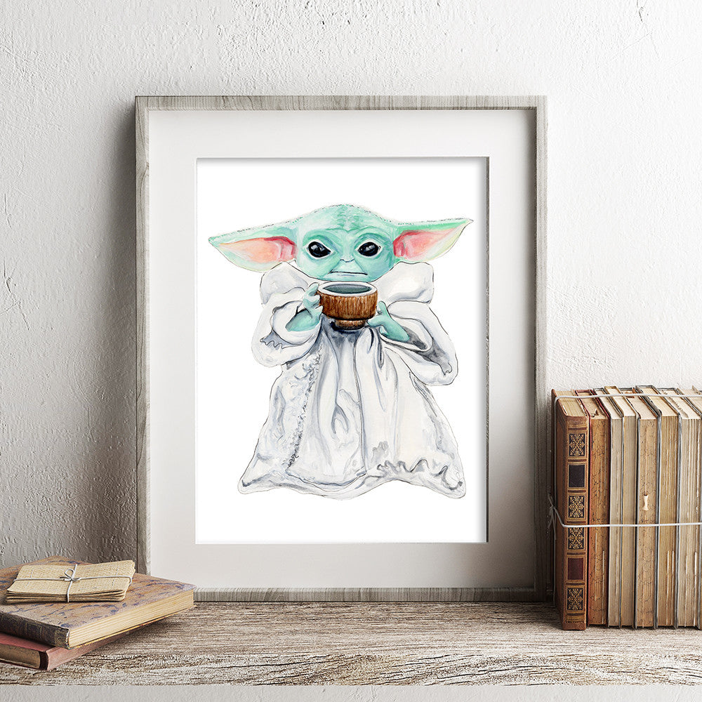 Baby Yoda Print by Emily Mercedes + 11" x 14"