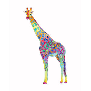 Colorful Giraffe Print by Emily Mercedes + 11" x 14"