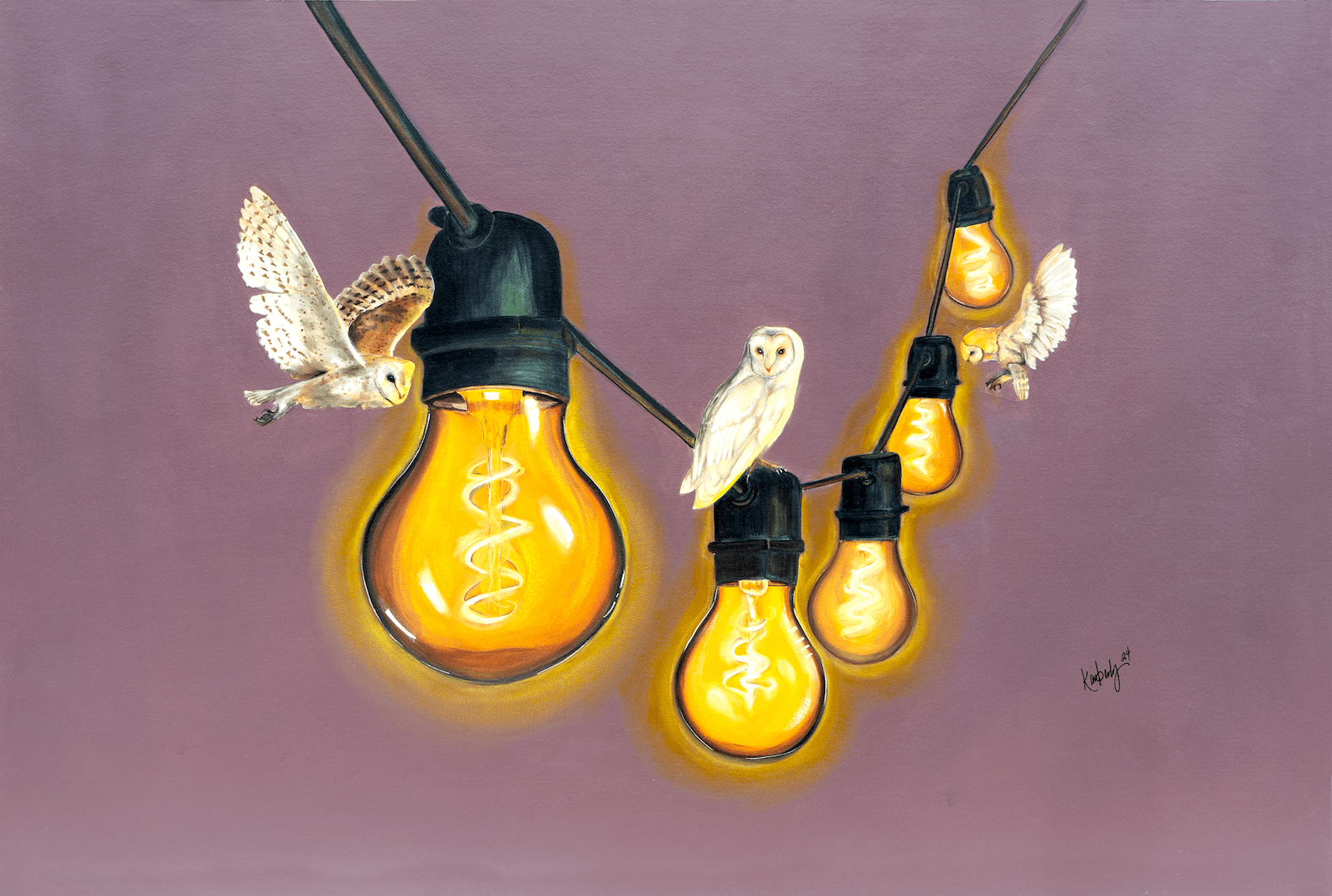 Illuminated Owls by Kimberly Berriochoa