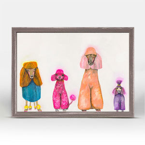 Poodle Doodle Mini Framed Canvas Print by Eli Halpin