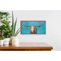 Swinging Tail Longhorn Mini Framed Canvas Print by Eli Halpin