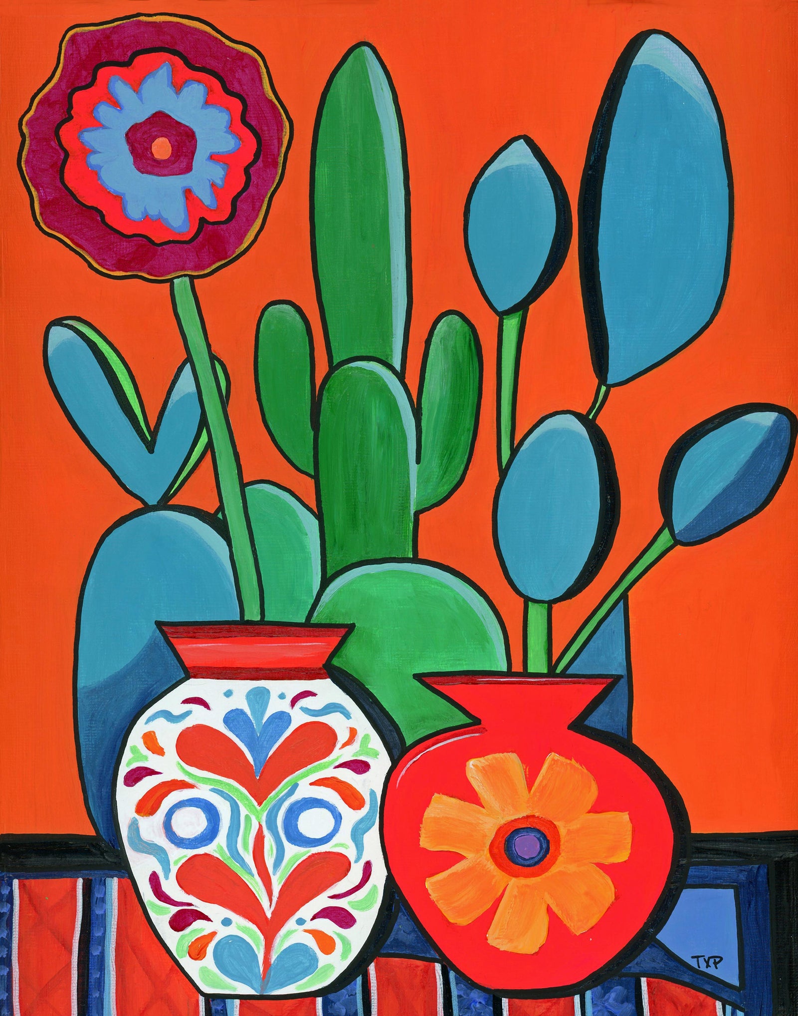 Prickly Vases Print by Pam Campbell + 11"x14"