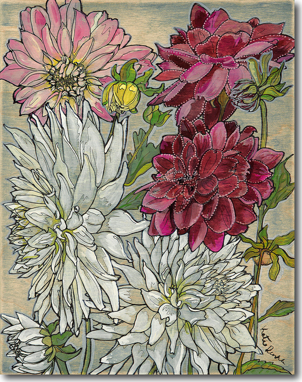 Mary's Dahlia's Print by Katie Chance + 11" x 14"