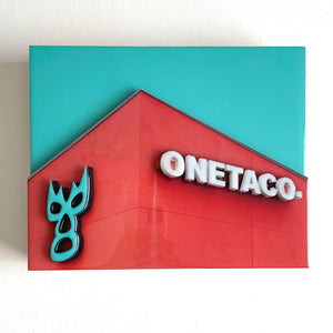 We love simple design with a great color combination! OneTaco in North Austin has that, plus a luchador mask, making it worthy of a stop.