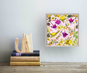 Wildflowers - Sundrops, Sage & Fuschia Mini Framed Canvas by Eli Halpin