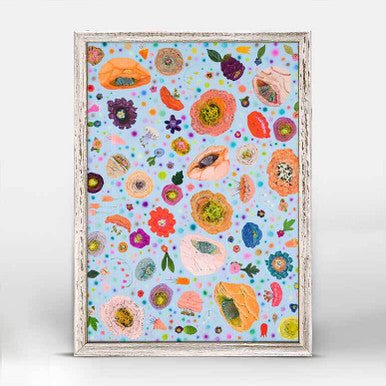 The Flowery Mini Framed Canvas Print by Eli Halpin