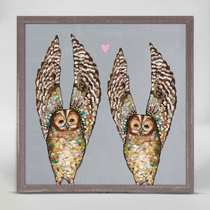 Owl Love Mini Framed Canvas Print by Eli Halpin