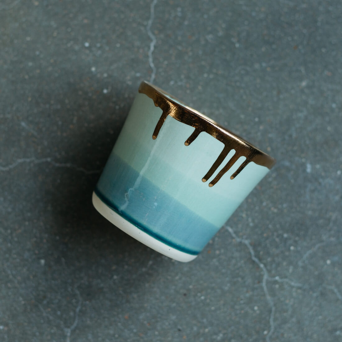 Porcelain Tumblers with 22k Gold by Karacotta Ceramics