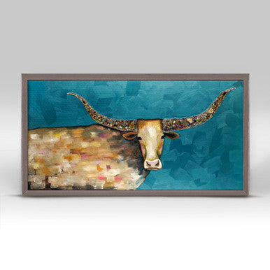 Longhorn Geode Mini Framed Canvas Print by Eli Halpin