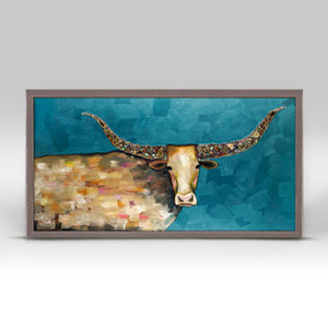 Longhorn Geode Mini Framed Canvas Print by Eli Halpin