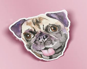 Pug Stickers by Kathy Phantastic