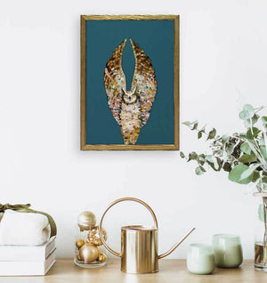 Owl Ballet in Blue Mini Framed Canvas Print by Eli Halpin