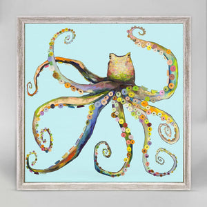 Bright Octopus Mini Framed Canvas Print by Eli Halpin