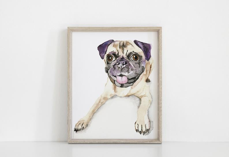 Pug Print by Kathyphantastic