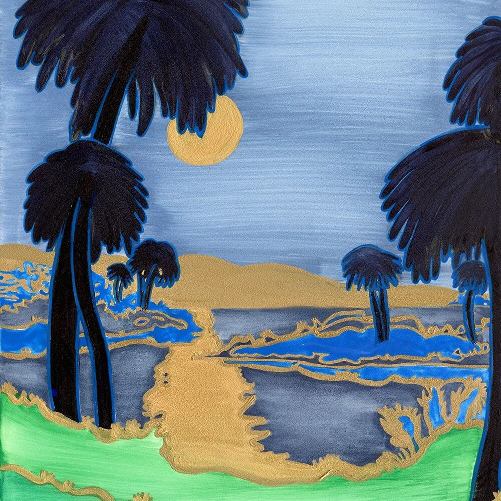 Palm Trees with Golden Sun Print  by Emily Mercedes + 11" x 14"