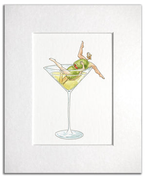 Dirty Martini Print by Maridad Studio - Framed