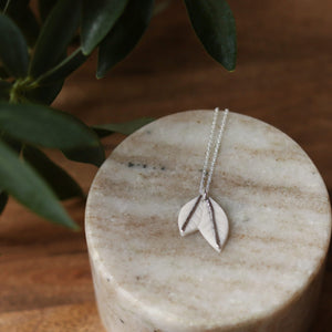 White Leaf Necklace - Barcelona Inspirada by Remnant Studios