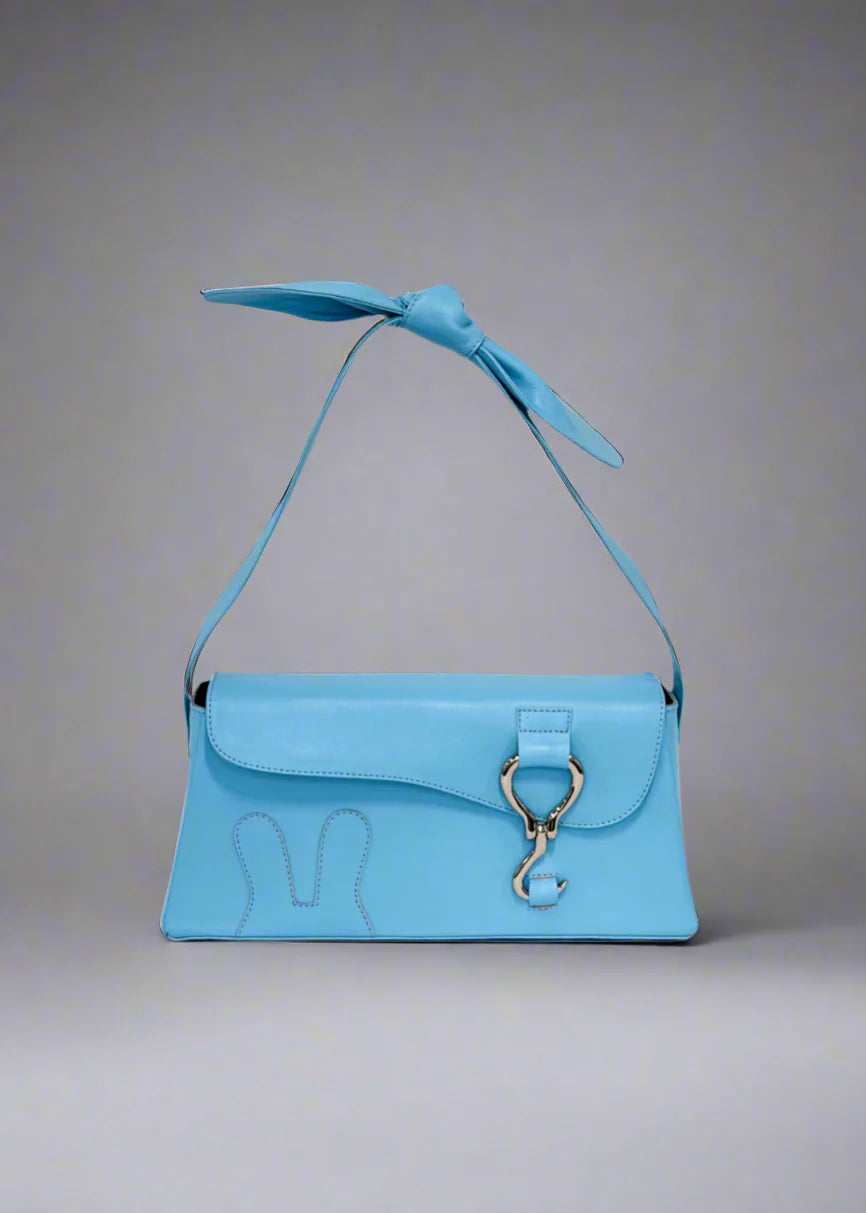Bunny Ears Box Handbag by design Girls World - Turquoise